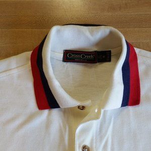 Cross Creek SS White Polo Shirt - Size Medium